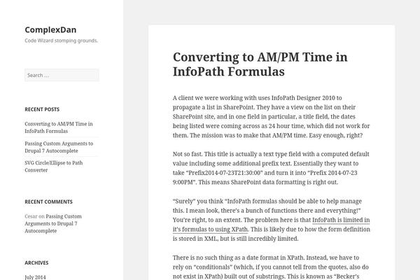 Twenty Fifteen theme site design template sample