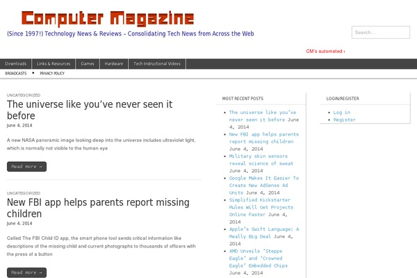Site using Auto Last Youtube Video plugin