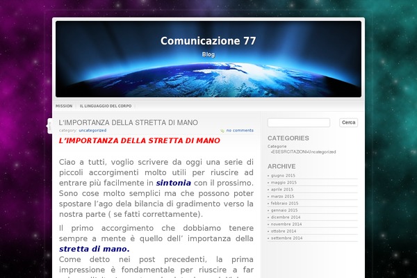 Universe theme site design template sample