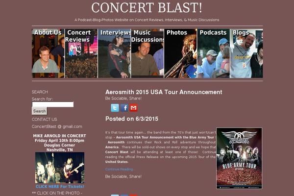 concertblast.com site used Sliding Door