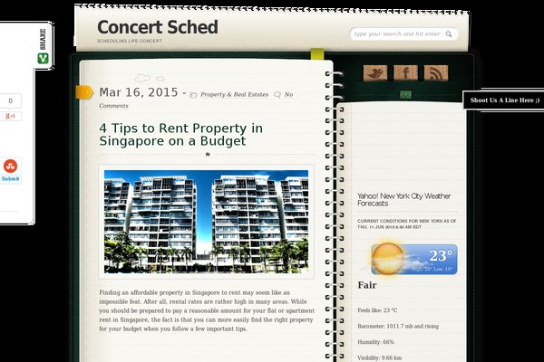 Diary theme site design template sample