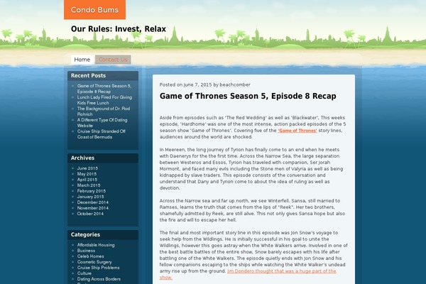 Beach theme site design template sample