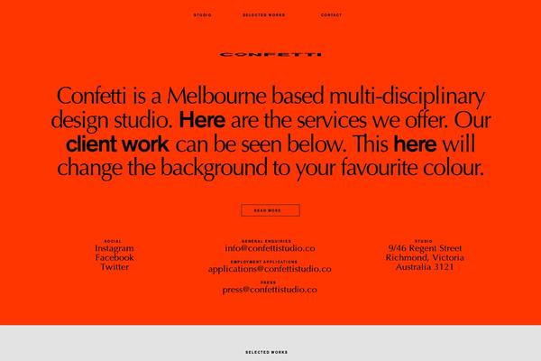 confettistudio.co site used Confetti