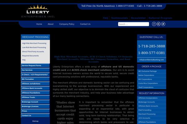 confidentialbanking.com site used Liberty-enterprises