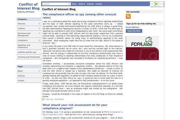 conflictofinterestblog.com site used Facebook-like