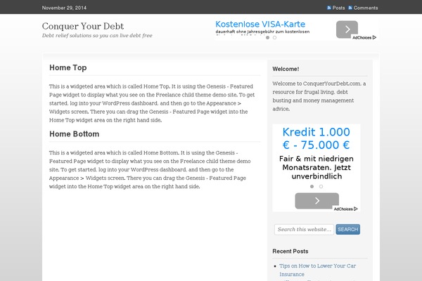 Freelance theme site design template sample