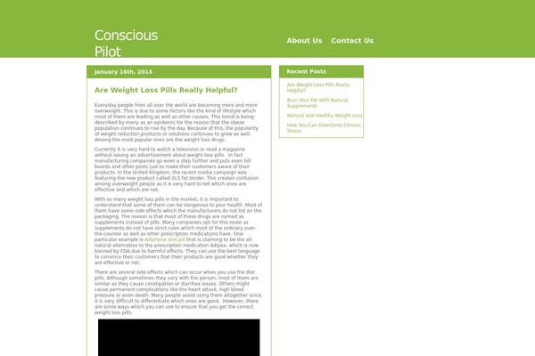 consciouspilot.com site used The Go Green Theme