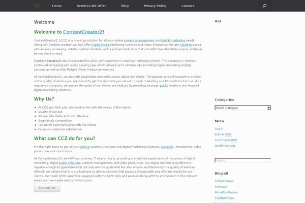 contentcreatorz.com site used Zeroerror-lite.1.4