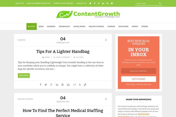 UBlog theme site design template sample