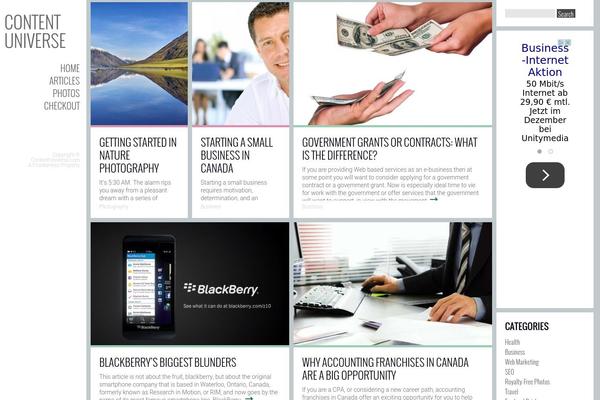 Ubergrid theme site design template sample