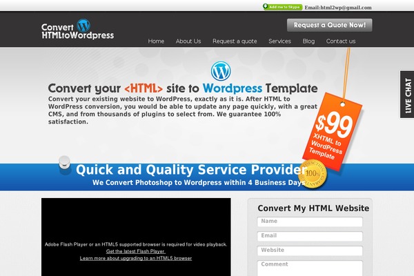 converthtmltowordpress theme websites examples