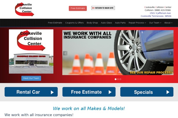 cookevillecollision.com site used Flat Theme