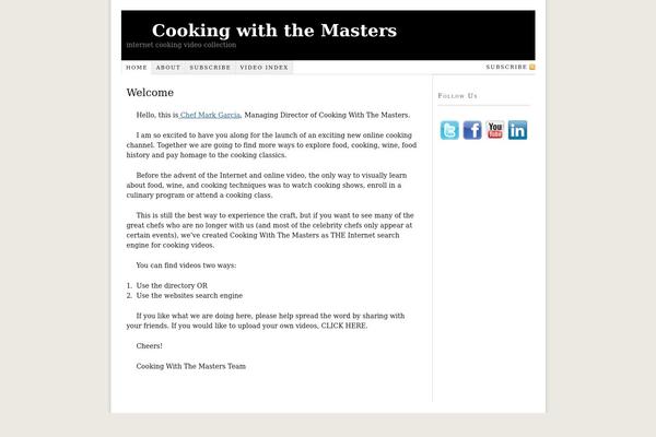 cookingwiththemasters.com site used Thesis 1.8
