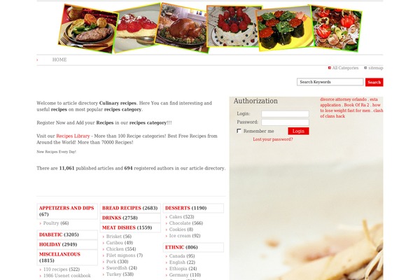 Article Directory theme site design template sample