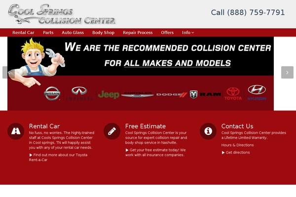 coolspringscollision.com site used Flat Theme
