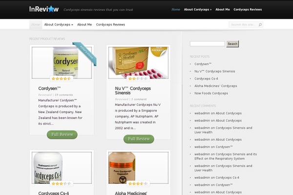 InReview theme site design template sample
