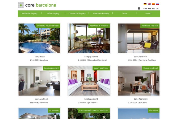 Residence Child theme site design template sample