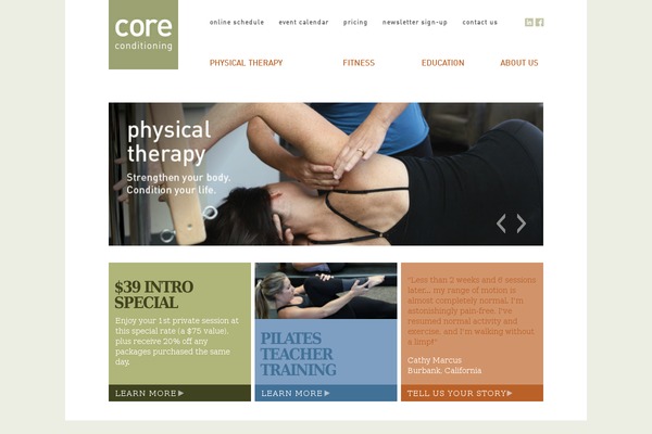 Core theme site design template sample