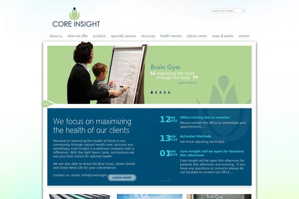 Core theme site design template sample