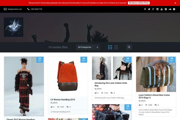 Uploader theme site design template sample