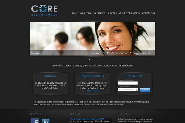 Core theme site design template sample