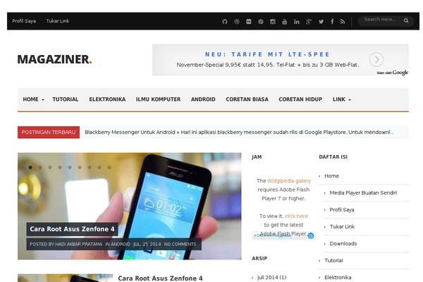 Magaziner theme site design template sample