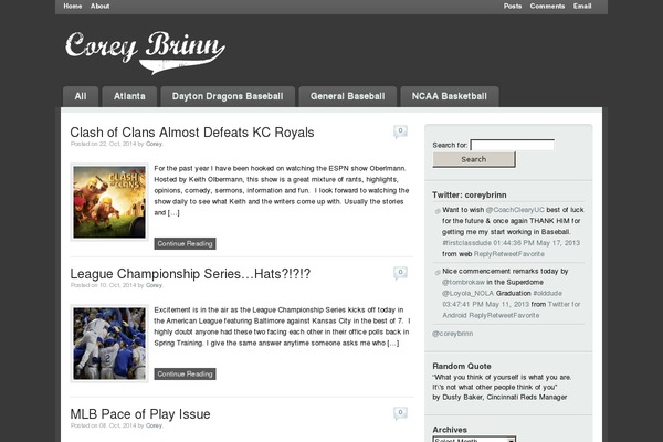 coreybrinn.com site used Kratalistic
