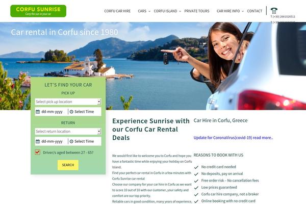 corfusunrise.com site used Carcorfu-child