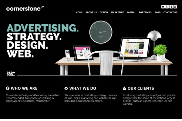 Cornerstone theme site design template sample