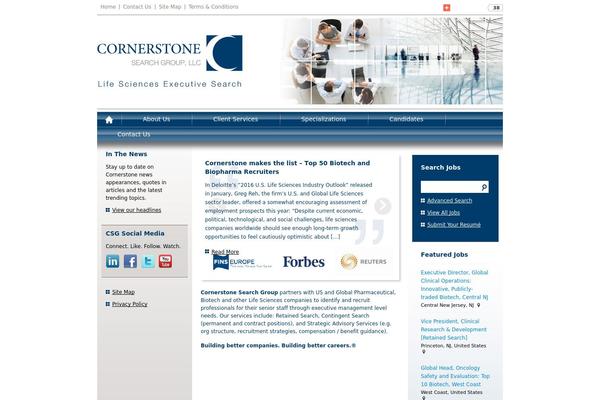 Cornerstone theme site design template sample