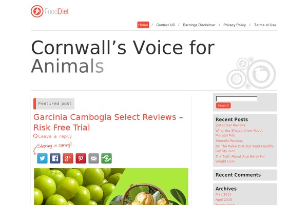 cornwallsvoiceforanimals.org site used Food and Diet