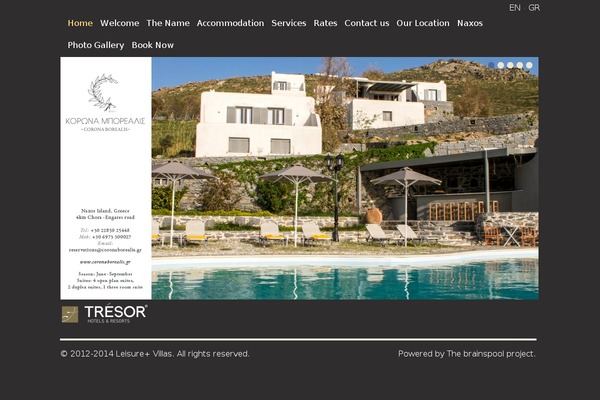 Hospitality theme site design template sample