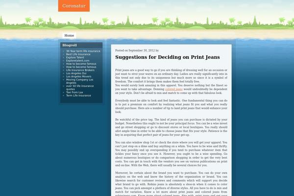 Beach theme site design template sample