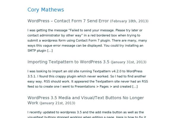 corymathews.com site used MNML