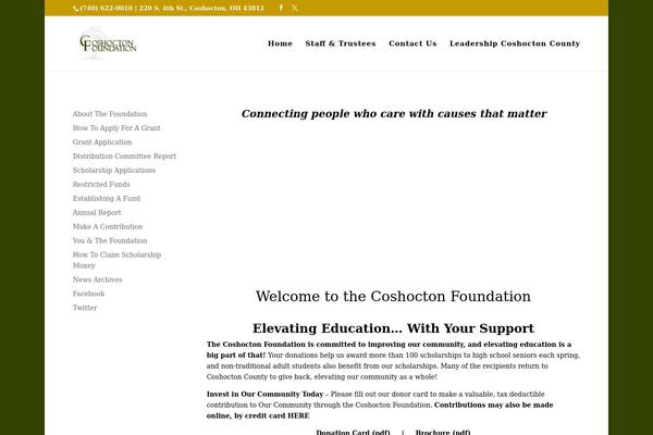 coshoctonfoundation.org site used Divi Child