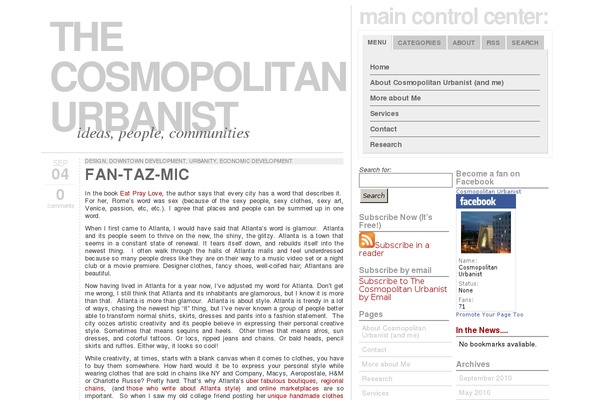 cosmopolitanurbanist.com site used Typograph