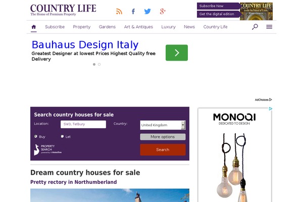 countrylife.co.uk site used Simba-theme
