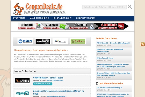 coupondealz.de site used Coupondealz