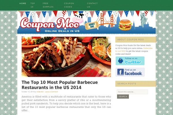 Coupon theme site design template sample