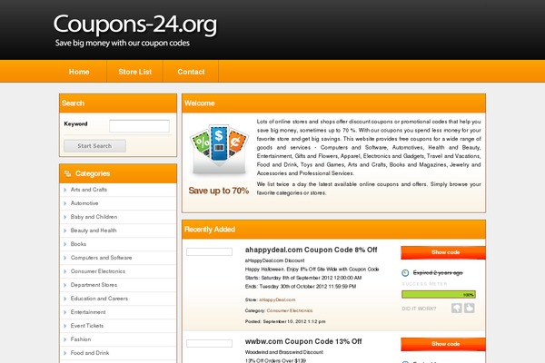 Couponpress theme site design template sample