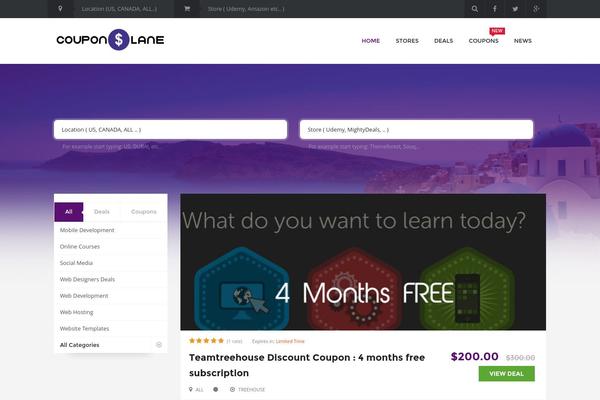 Wp-coupon theme site design template sample