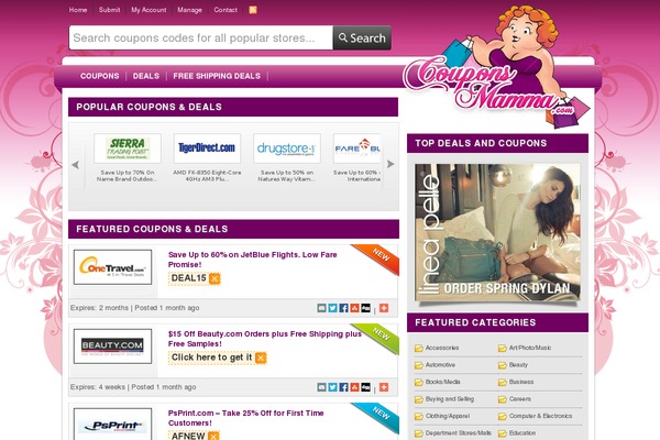 Couponpress theme site design template sample