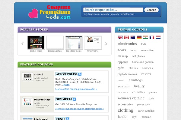 Coupons theme site design template sample