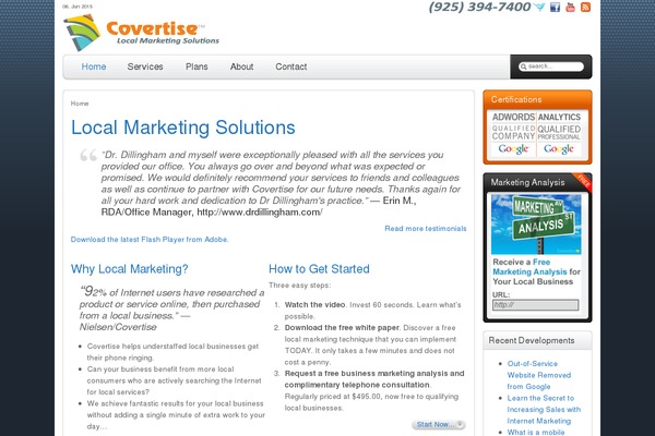 covertise.com site used Marketing