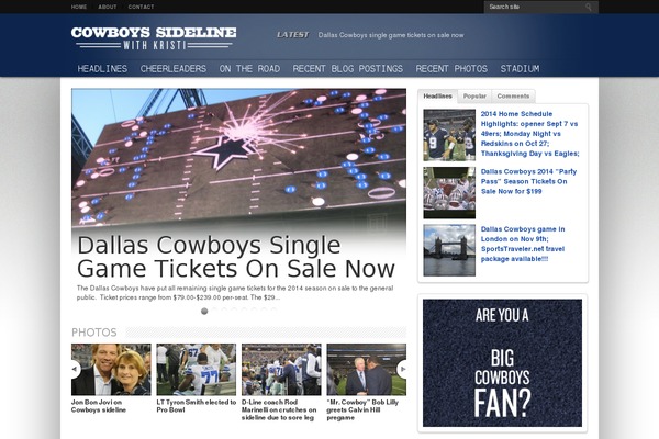 cowboyssideline.com site used Cowboyssideline