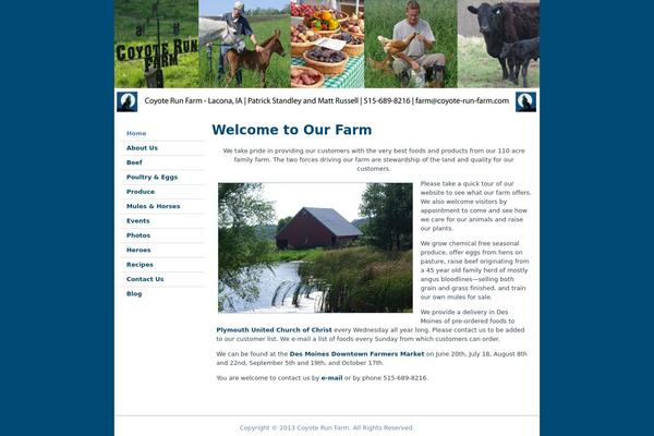 coyote-run-farm.com site used Crnocontent