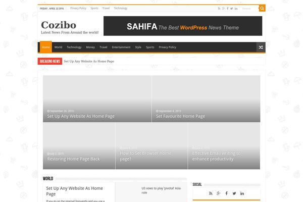 Sahifa theme site design template sample