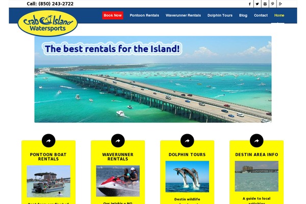 crabislandwatersports.com site used Tourismtiger-theme