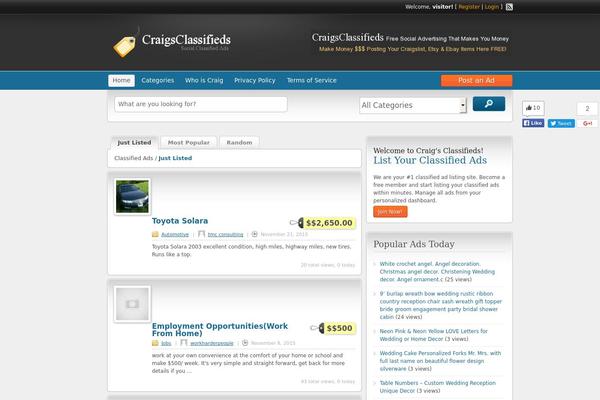 Site using Classipress-ad-scroller plugin