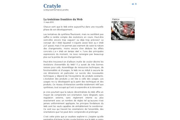 cratyle.net site used White as Milk